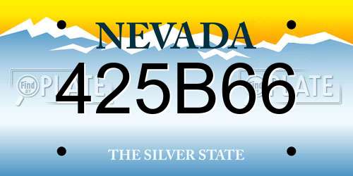 425B66 Nevada License Plate