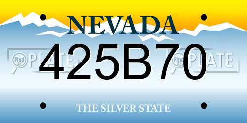 425B70 Nevada License Plate