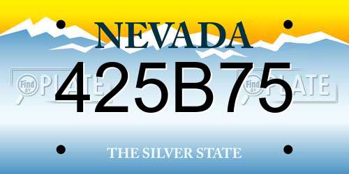 425B75 Nevada License Plate