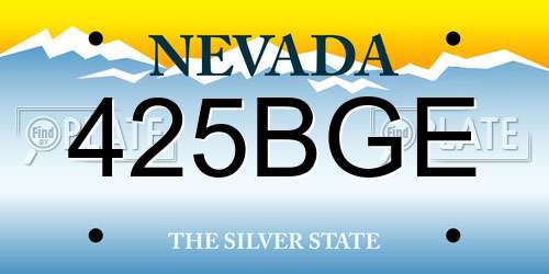 425BGE Nevada License Plate