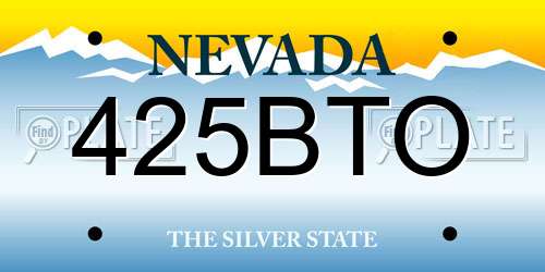 425BTO Nevada License Plate