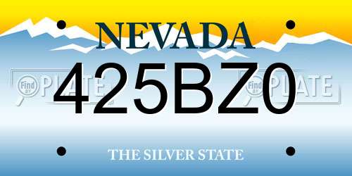 425BZ0 Nevada License Plate
