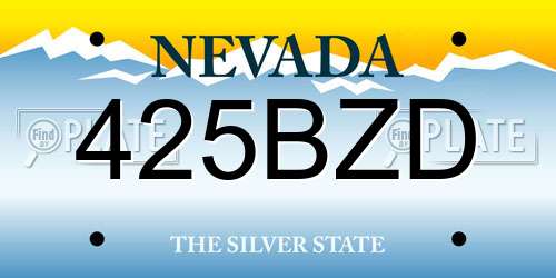 425BZD Nevada License Plate