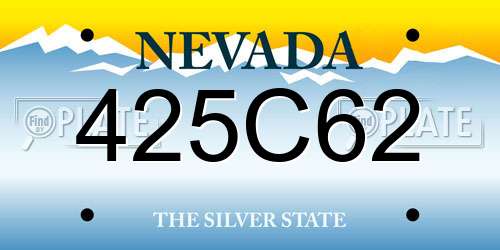425C62 Nevada License Plate