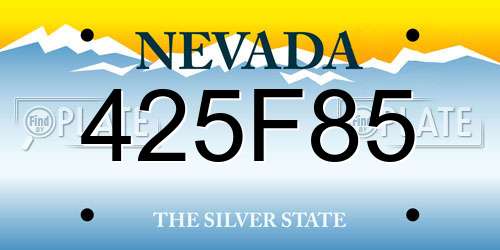 425F85 Nevada License Plate