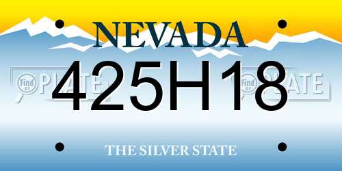 425H18 Nevada License Plate