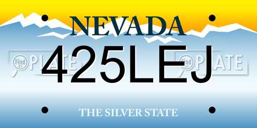 425LEJ Nevada License Plate