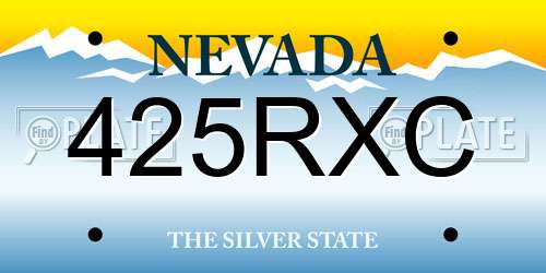 425RXC Nevada License Plate