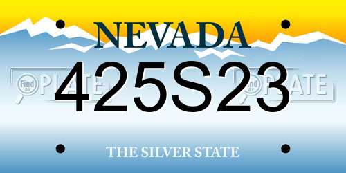 425S23 Nevada License Plate