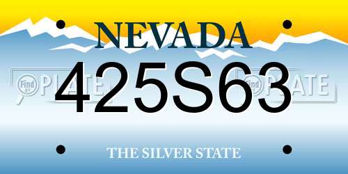 425S63 Nevada License Plate