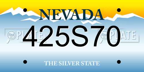 425S70 Nevada License Plate