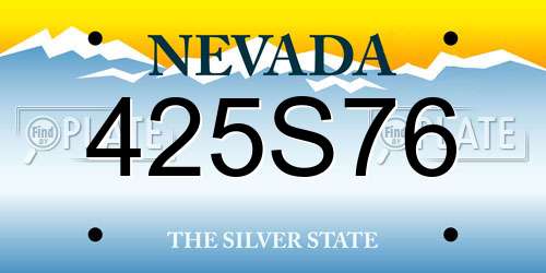 425S76 Nevada License Plate
