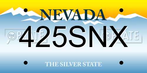 425SNX Nevada License Plate