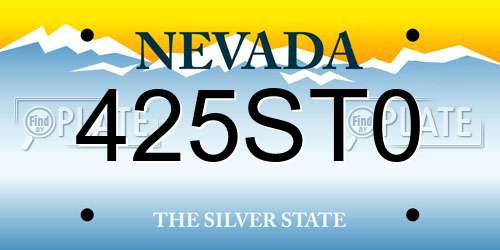425ST0 Nevada License Plate