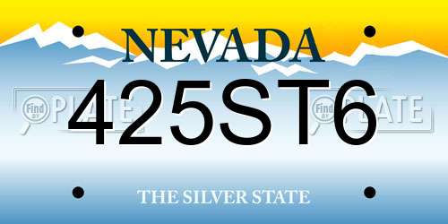 425ST6 Nevada License Plate