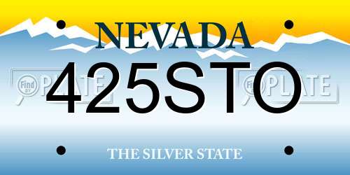 425STO Nevada License Plate