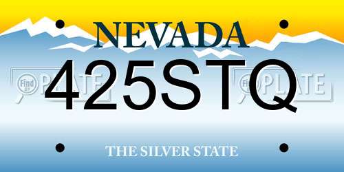 425STQ Nevada License Plate