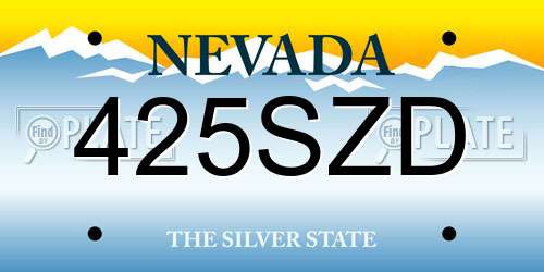 425SZD Nevada License Plate