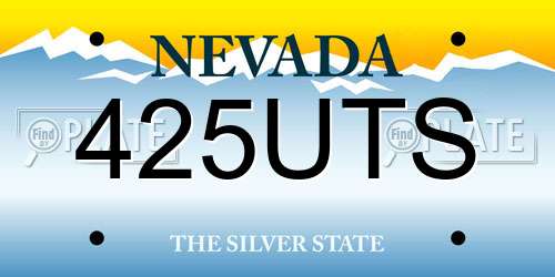 425UTS Nevada License Plate