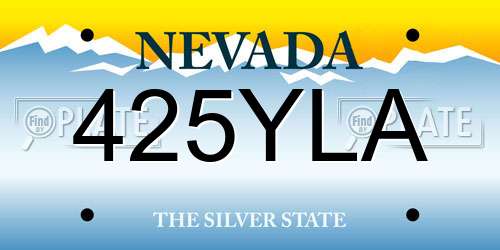 425YLA Nevada License Plate