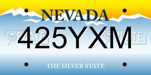 425YXM Nevada License Plate