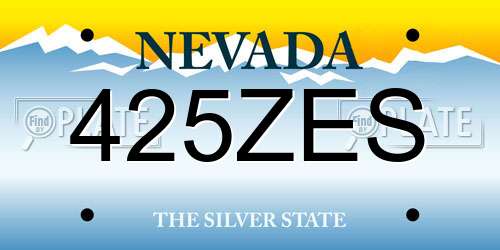 425ZES Nevada License Plate