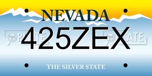 425ZEX Nevada License Plate