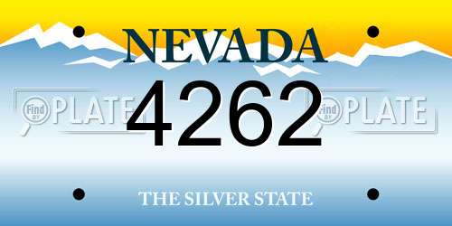 4262 Nevada License Plate