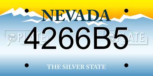 4266B5 Nevada License Plate
