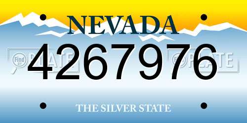 4267976 Nevada License Plate