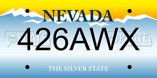426AWX Nevada License Plate