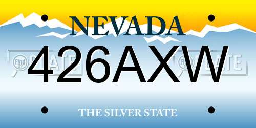 426AXW Nevada License Plate