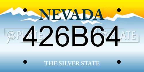 426B64 Nevada License Plate