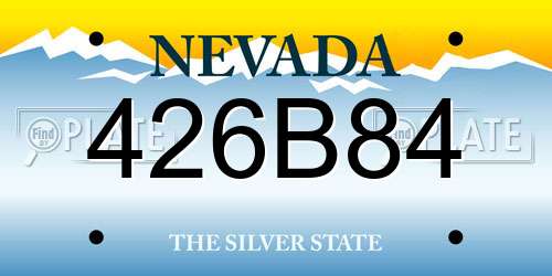 426B84 Nevada License Plate