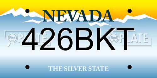 426BKT Nevada License Plate