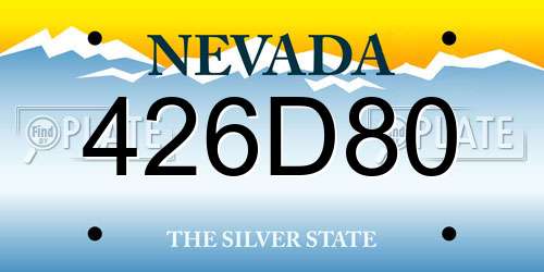 426D80 Nevada License Plate