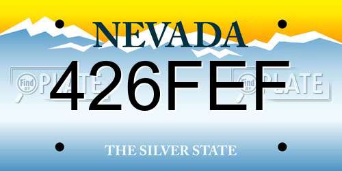 426FEF Nevada License Plate