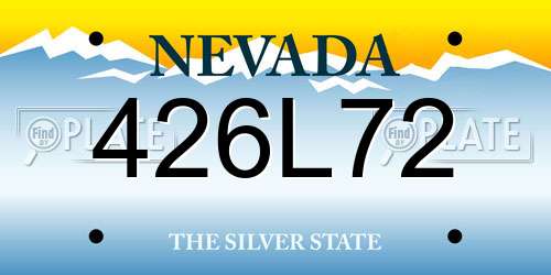 426L72 Nevada License Plate