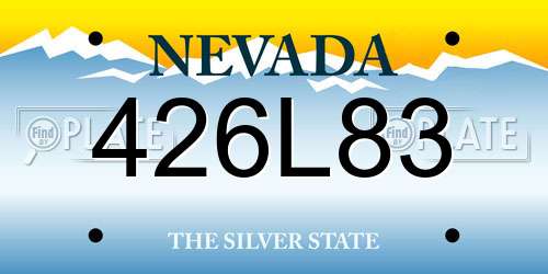 426L83 Nevada License Plate