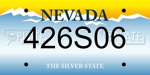 426S06 Nevada License Plate