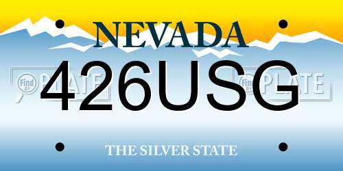426USG Nevada License Plate