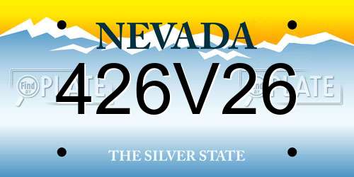 426V26 Nevada License Plate