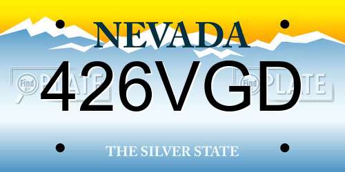 426VGD Nevada License Plate