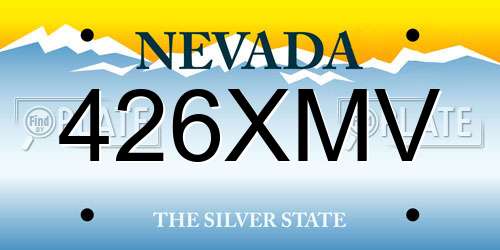 426XMV Nevada License Plate