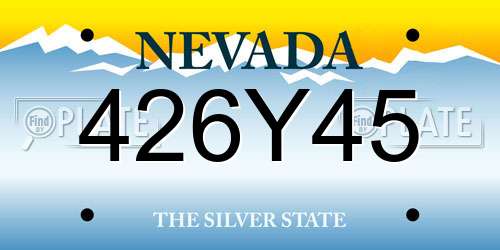 426Y45 Nevada License Plate