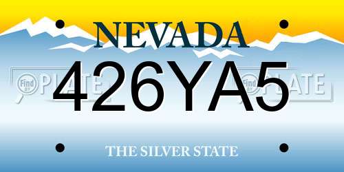 426YA5 Nevada License Plate