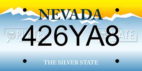 426YA8 Nevada License Plate