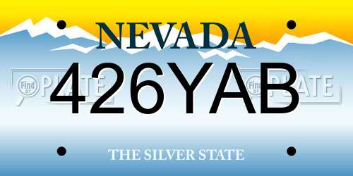 426YAB Nevada License Plate