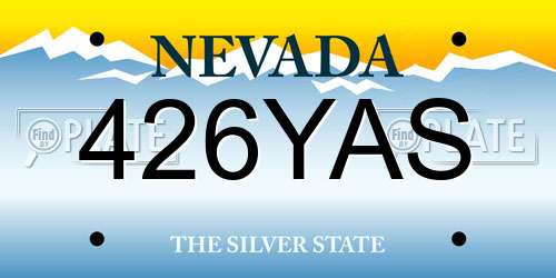426YAS Nevada License Plate