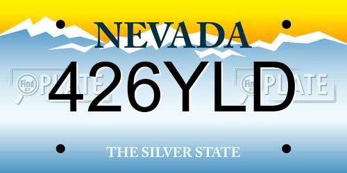 426YLD Nevada License Plate